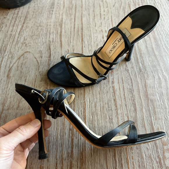 Jimmy Choo Shoes - Jimmy Choo Black Satin Stiletto Heels 39